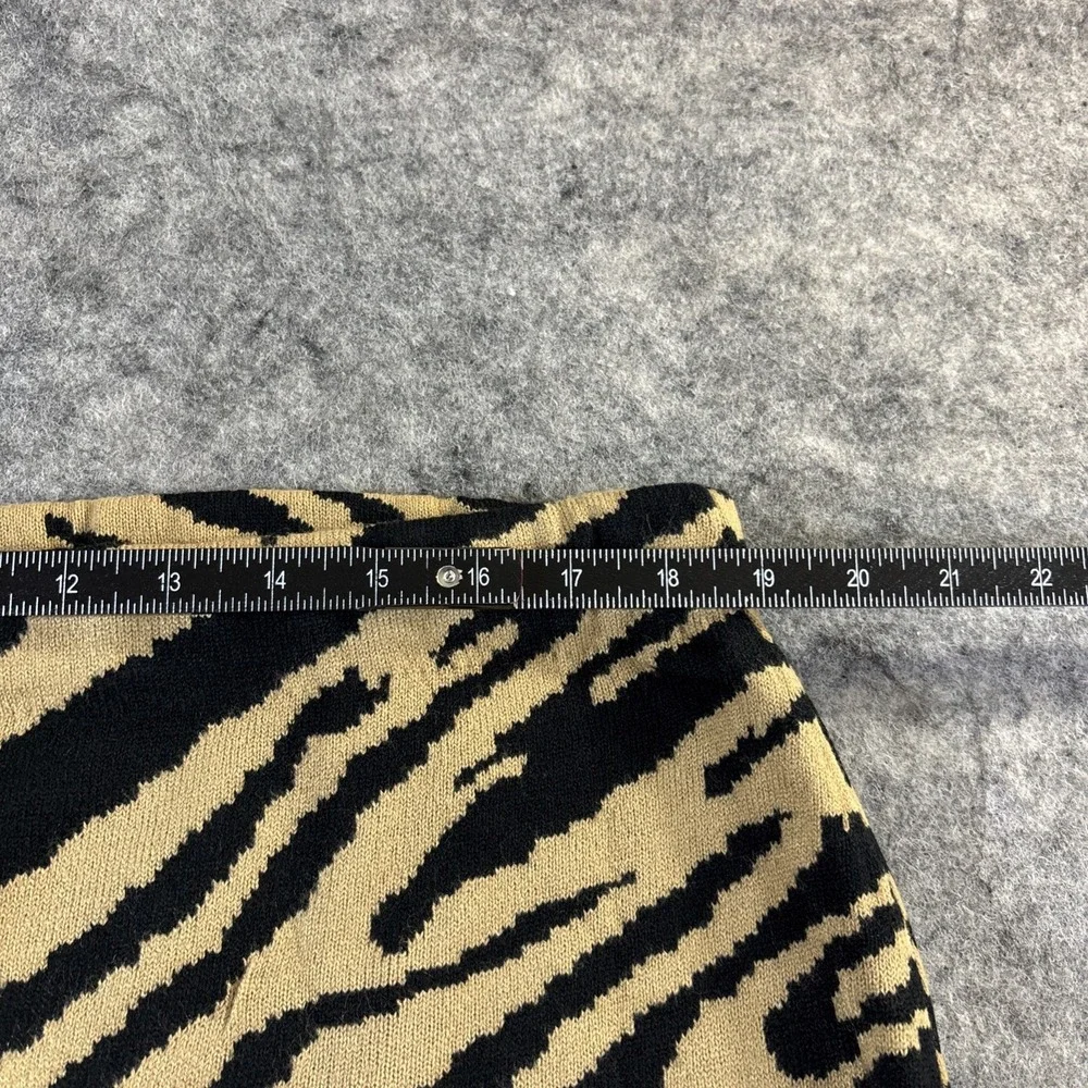 New Lane Bryant Animal Print Skirt Women's 14/16 Black Tan Pull On Classy Party